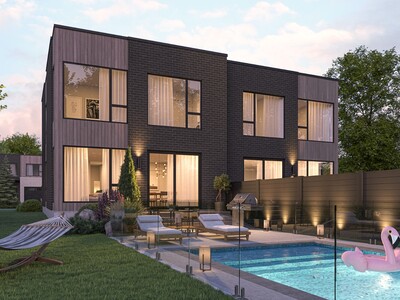 Faubourg Cousineau cour extérieure arrière avec piscine