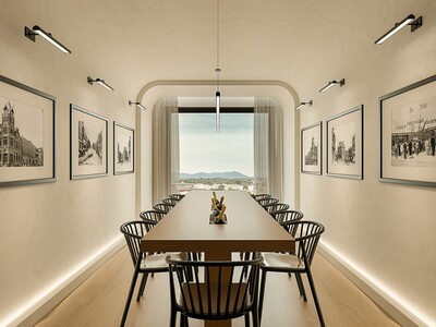 Le Miner Madame-Trudeau Salon with a reception room offering breathtaking panoramic views