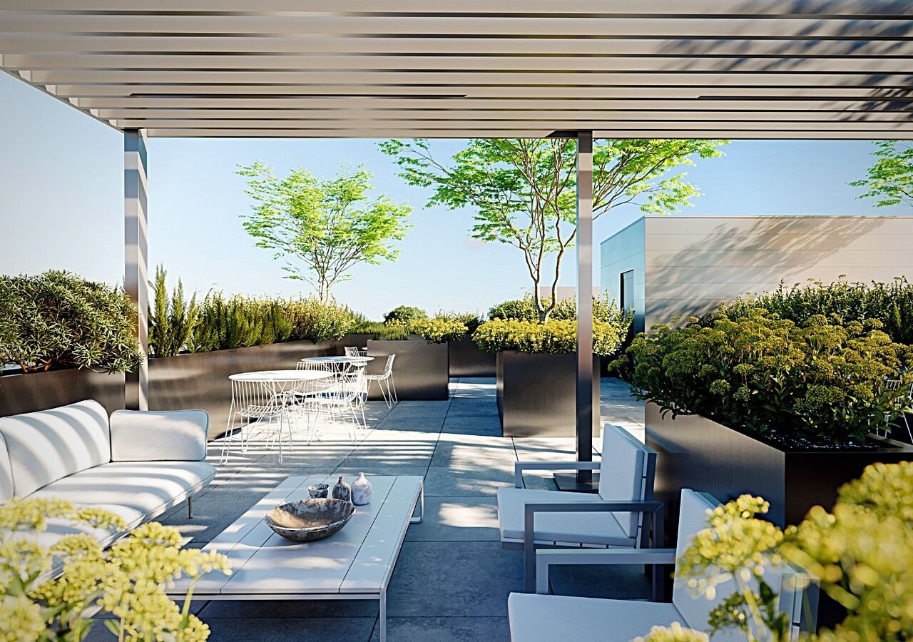Grande terrasse sur le toit 