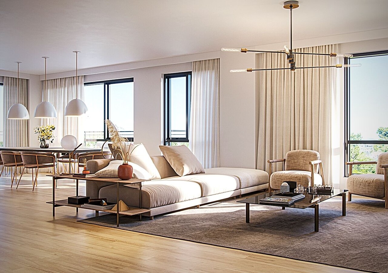 Baldwin Condos & Penthouses Grand salon avec généreuse fenestration