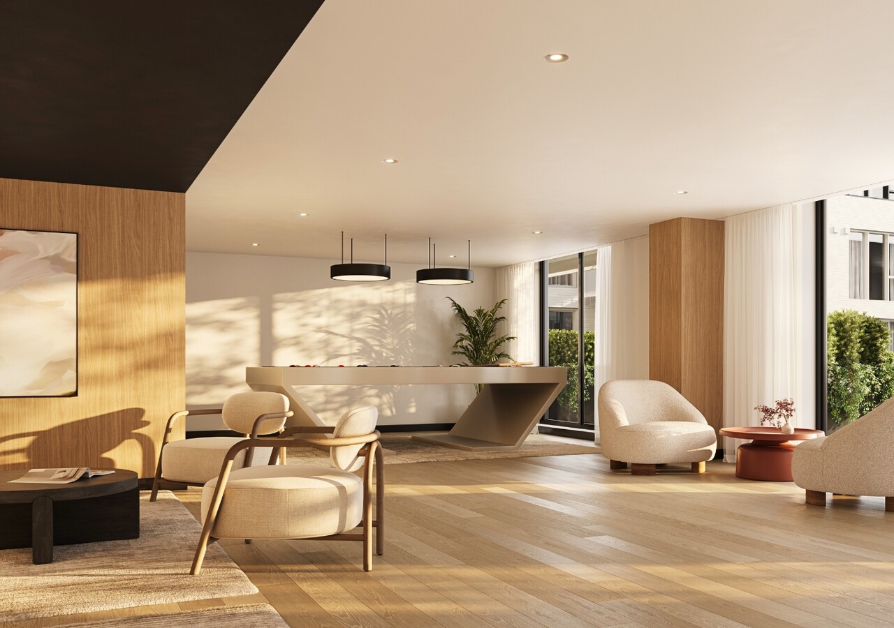 Champlain condos locatifs lounge avec table de billard
