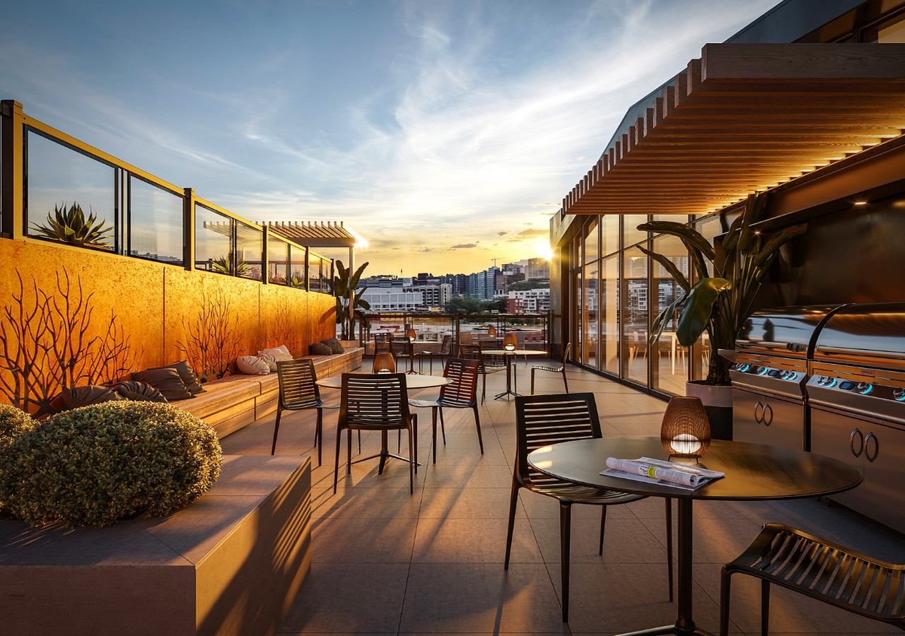 Terrasse sur le toit avec BBQ