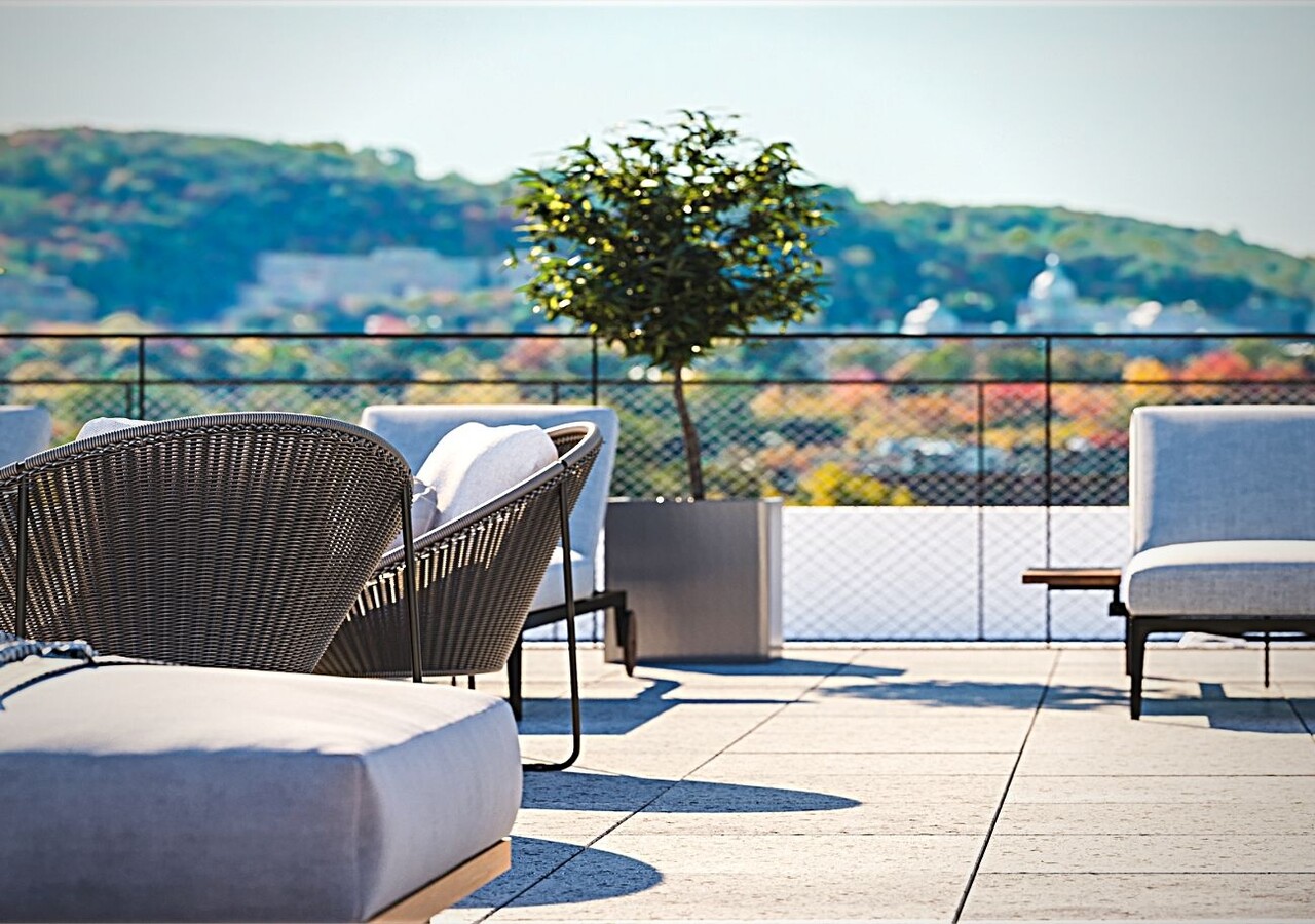 Vue de la terrasse sur le toit